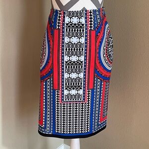Valerie Stevens - Geometric Colorful Bold Skirt - Size: Medium